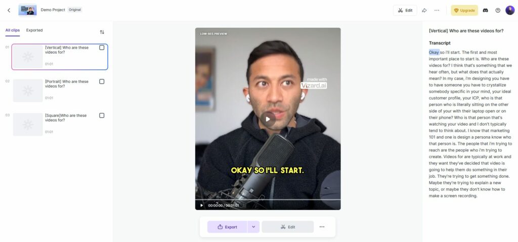 Édition d'une vidéo